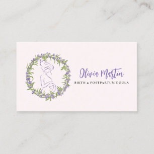 Lavender & Blush Modern Birth & Postpartum Doula Business Card