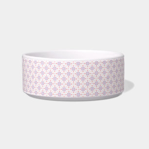 Lavender Blush Pastel Floral Tile Pattern Pet Bowl