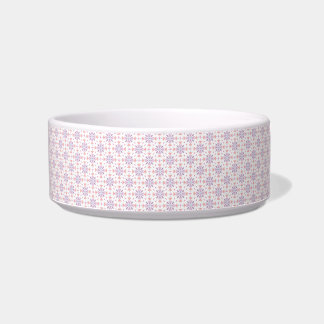 Lavender Blush Pastel Floral Tile Pattern Pet Bowl