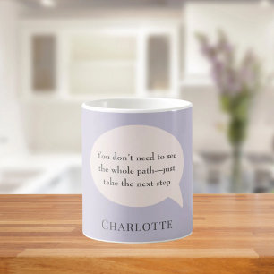 Lavender blush pink inspirational goal quote coffee mug