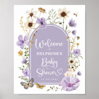 Lavender Boho Wildflower Baby Shower Welcome