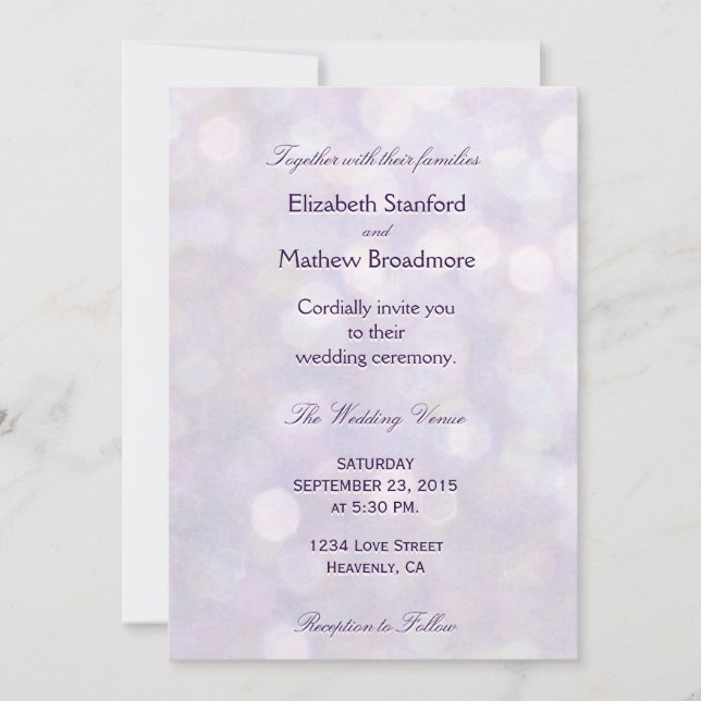 Lavender Bokeh | Wedding Collection Invitation (Front)