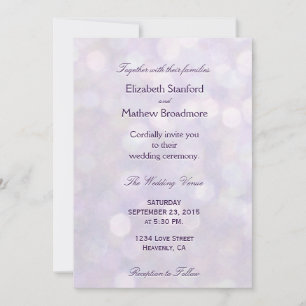 Lavender Bokeh Wedding Collection Invitation