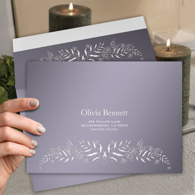 Lavender Botanical Embossed Elegant Envelope (Creator Uploaded)