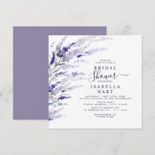 Lavender Botanical Floral Mauve Bridal Shower Invitation