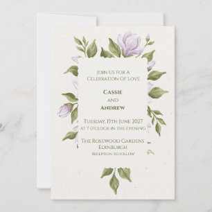 Lavender Botanical Floral Wedding Invitation