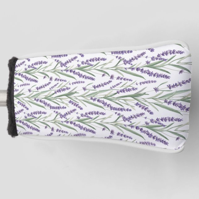 Lavender Botanical Pattern Golf Head Cover (Front)