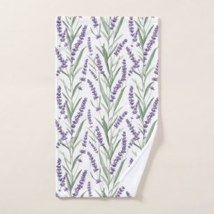 Lavender Botanical Pattern Hand Towel