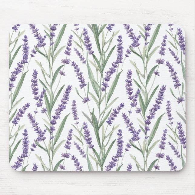 Lavender Botanical Pattern Mouse Mat (Front)