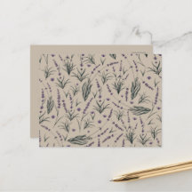 Lavender Botanical Pattern Postcard