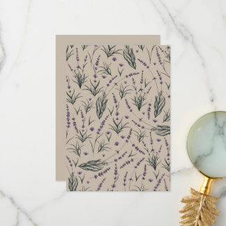 Lavender Botanical Pattern Thank You Card