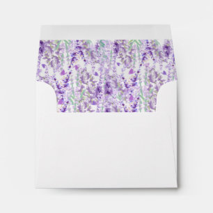 Lavender Botanical Purple Greenery Wedding RSVP  Envelope