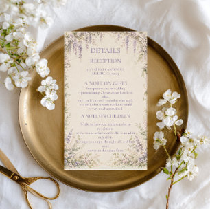 Lavender Botanical Vintage Enclosure Card