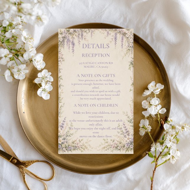Lavender Botanical Vintage Enclosure Card (Creator Uploaded)