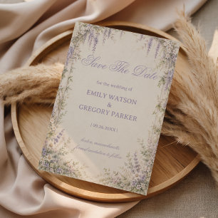 Lavender Botanical Vintage Save The Date
