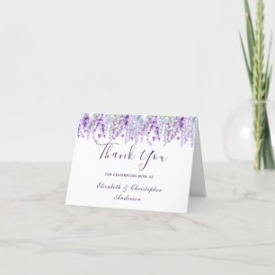 Lavender Botanical Watercolor Wedding Thank you 