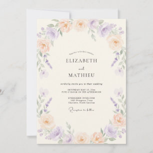 Lavender Botanical Wedding Invitation