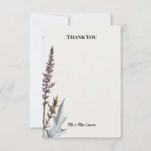 Lavender Botanical Wedding Thank You Card