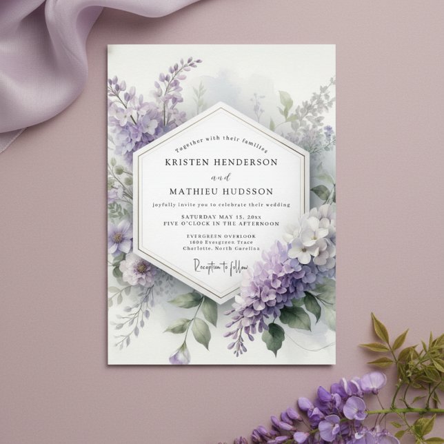 Lavender Botanical Whimsy Wedding Invitation (Creator Uploaded)