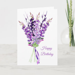 Lavender Bouquet Birthday Card