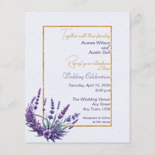 Lavender Bouquet BUDGET Wedding Invitation