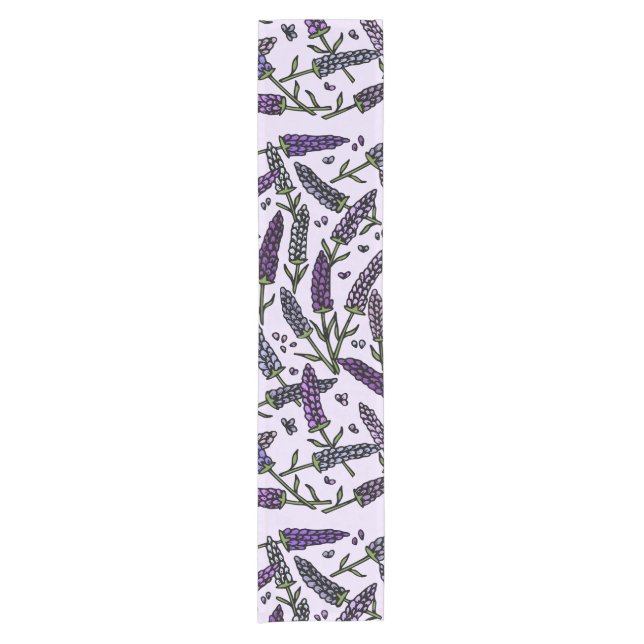 Lavender bouquet digital design short table runner (Front)