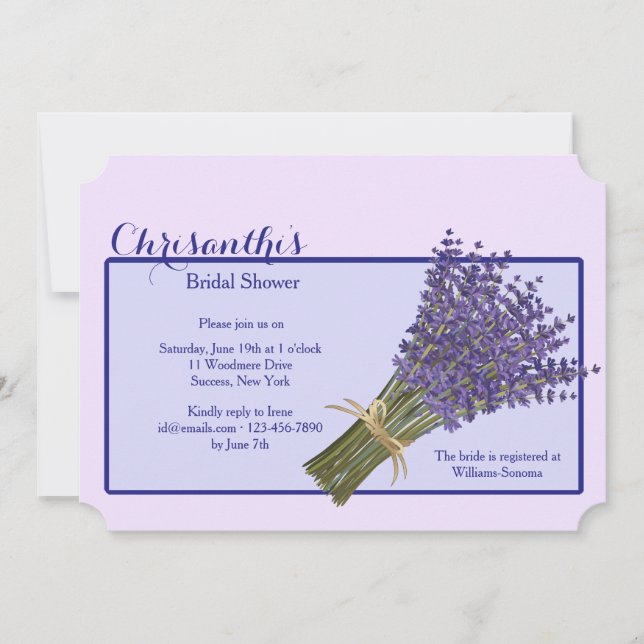 Lavender Bouquet Invitation (Front)
