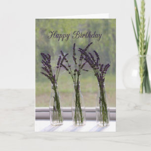Lavender Bouquets Happy Birthday Card