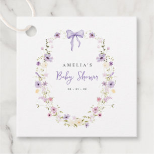 Lavender Bow Baby Shower Wildflower Gift Favour Ta Favour Tags