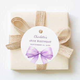 Lavender bow DIY write by hand birthday Favour Tags