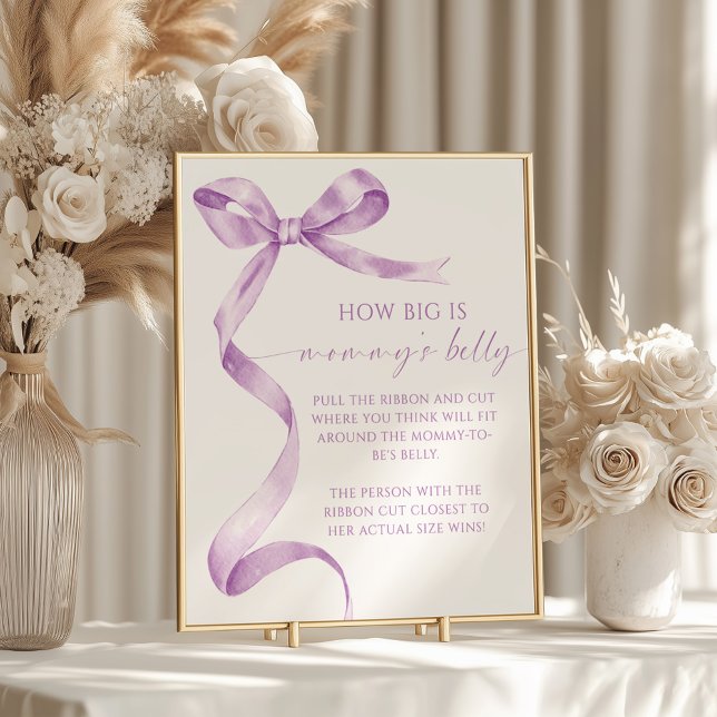 Lavender Bow How Big is Mummy's Belly Shower Game Poster (Creator Uploaded)