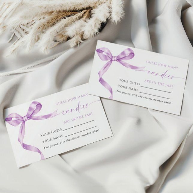 Lavender Bow How Many Candies Shower Game card (Creator Uploaded)