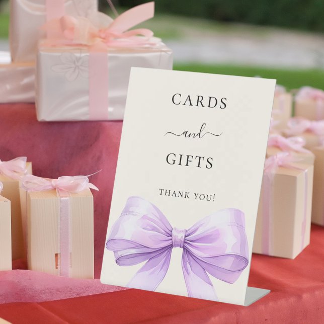 Lavender bow ivory cards gifts sign (Creator Uploaded)