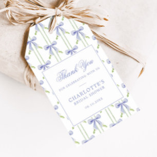 Lavender Bow Stripes Preppy Bridal Shower Gift Tags