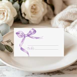 Lavender Bow Wedding Place Card