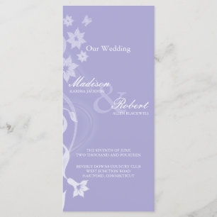 Lavender Branch Wedding Program Card