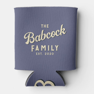 Lavender Breeze Retro Family Name & Year Can Cooler