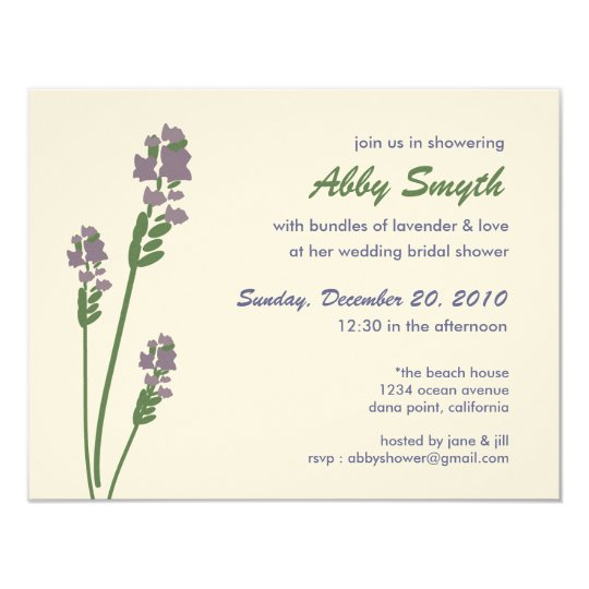 Lavender Bridal or Baby Shower Card