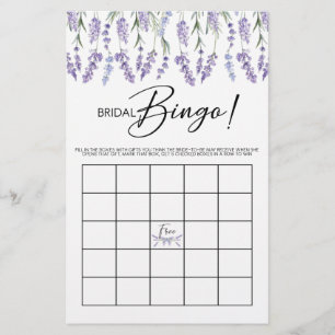 Lavender Bridal Shower Bingo Game