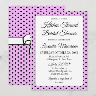 Lavender Bridal Shower Black Polka Dots and Bows