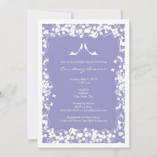 Lavender Bridal Shower Invitations - Modern (Front)