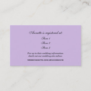 Lavender Bridal Shower Registry Card