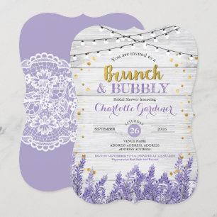 Lavender brunch & bubbly bridal shower invitation