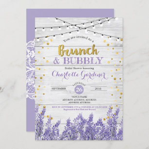 Lavender brunch & bubbly bridal shower invitation