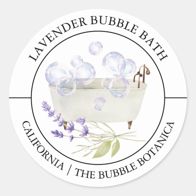 Lavender Bubble Bath label (Front)