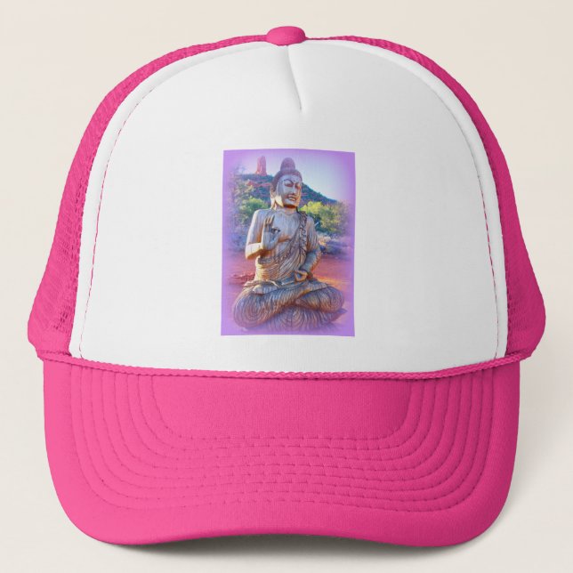 lavender buddha trucker hat (Front)