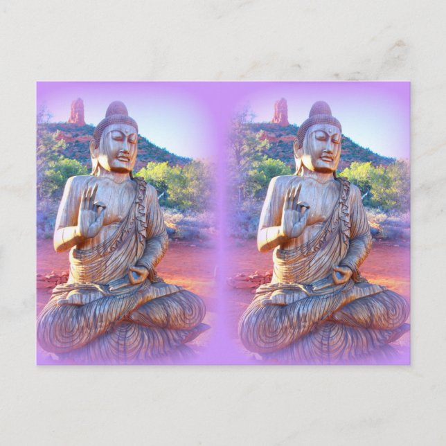 lavender buddhas meditating postcard (Front)