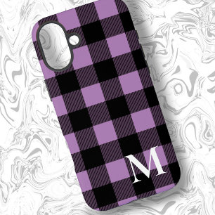 Lavender Buffalo Plaid Check iPhone 16 Plus Case