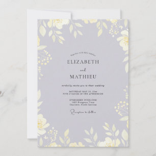 Lavender Butter Foliage Eucalyptus Wedding Invitation