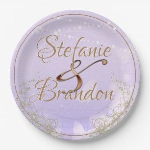 Lavender Butterflies Paper Plate